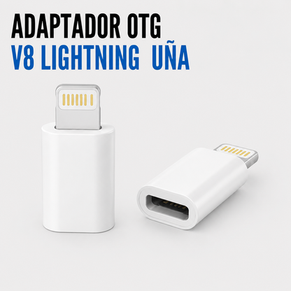 Adaptador OTG Micro USB (V8) Hembra a Lightning Macho