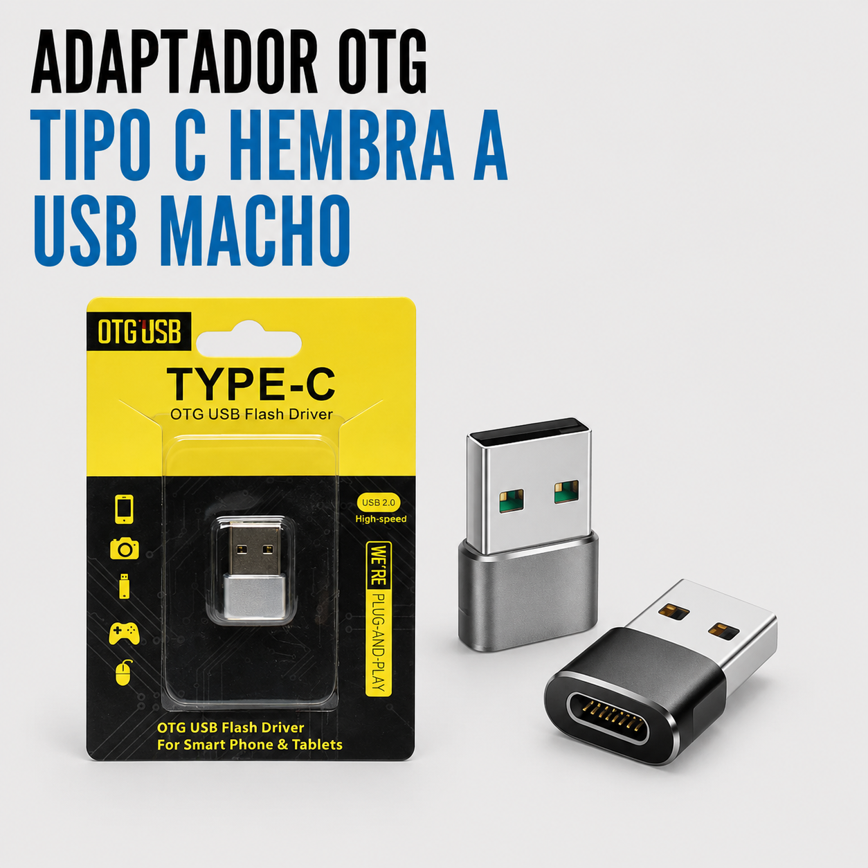 Adaptador OTG USB Tipo-C Hembra a USB Tipo-A Macho
