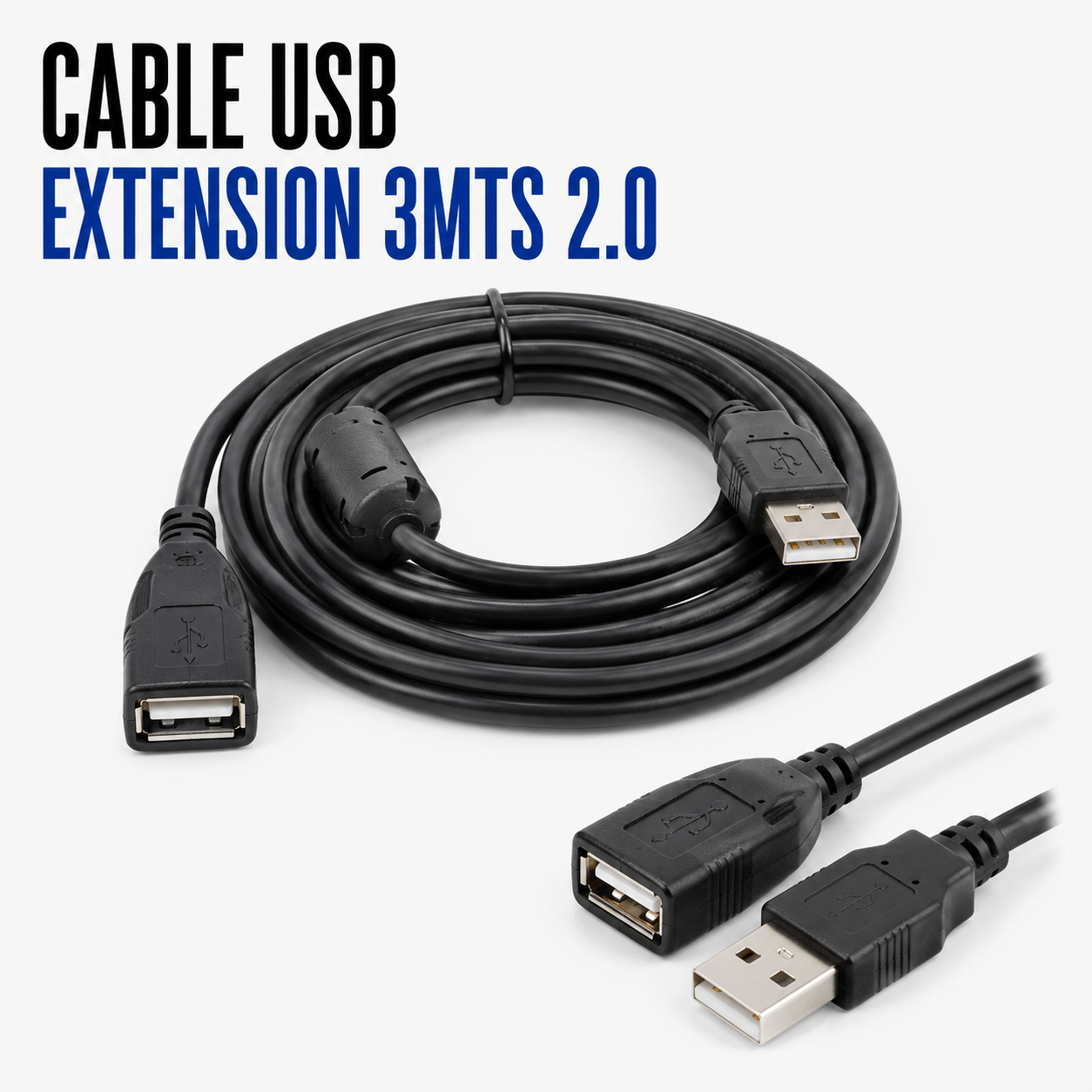 Cable USB Extensión 3 Metros USB 2.0