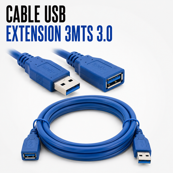 Cable USB Extensión 3 Metros USB 3.0
