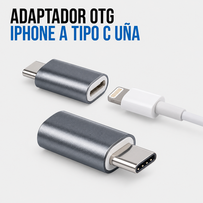 Adaptador OTG Lightning Hembra a USB Tipo-C Macho
