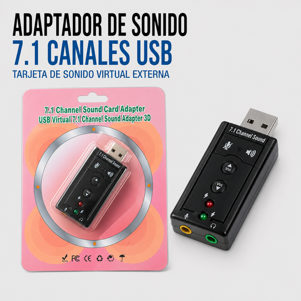 Adaptador USB a Sonido 7.1