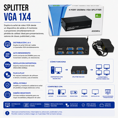 Splitter VGA 1x4