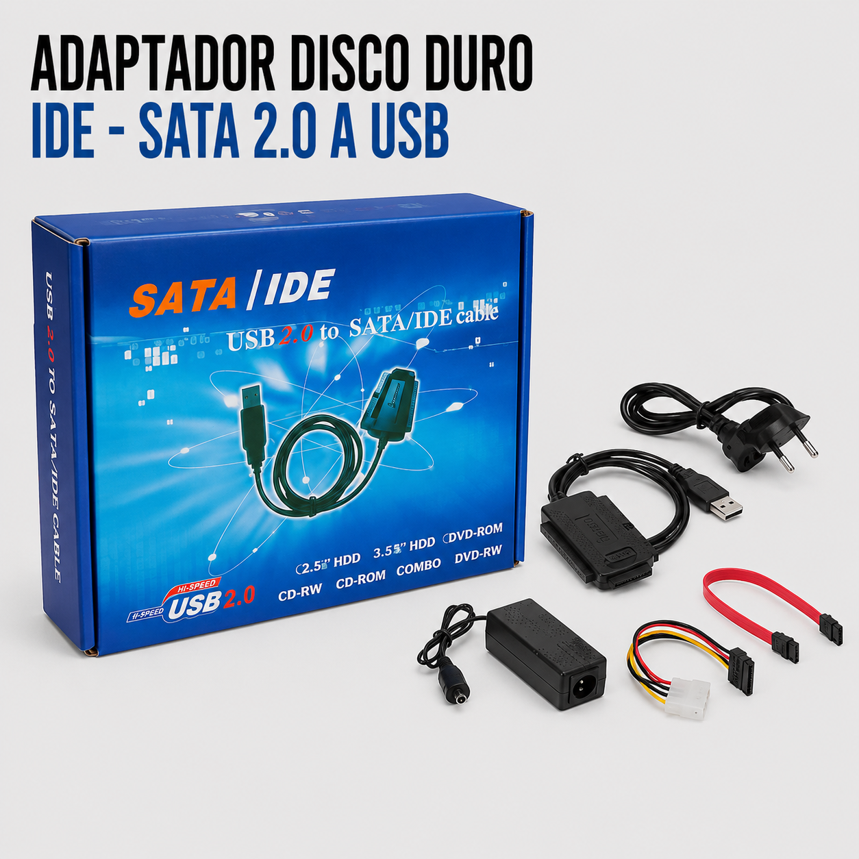 Adaptador para Disco Duro IDE / SATA a USB 2.0
