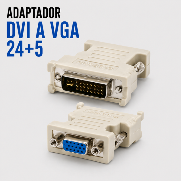 Adaptador DVI-I 24+5 Macho a VGA Hembra