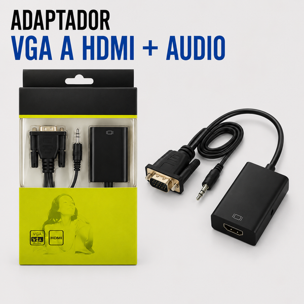 Adaptador VGA a HDMI con Salida de Audio