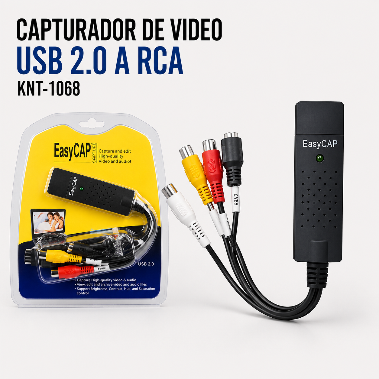 Capturadora de Video USB 2.0 a RCA KNT-1068 (EasyCAP)