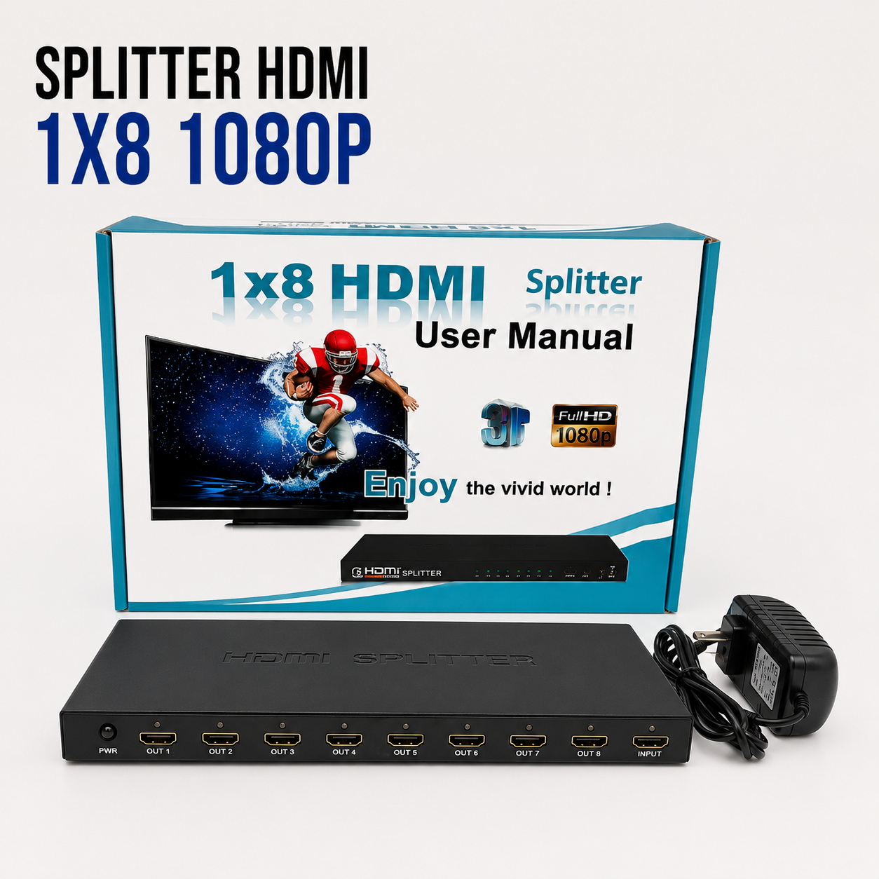 Splitter HDMI 1x8 Full HD 1080P