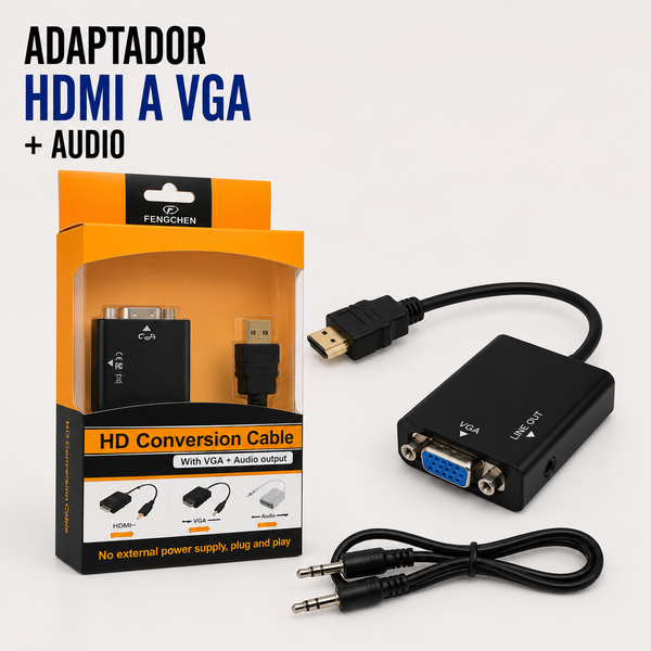 Adaptador HDMI a VGA con Salida de Audio