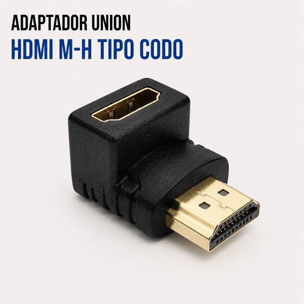 Adaptador Unión HDMI Macho a HDMI Hembra Tipo Codo