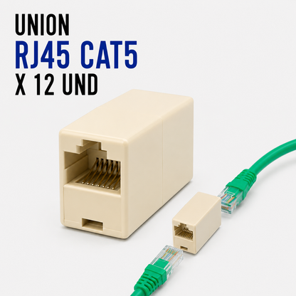 Unión RJ45 CAT5 – Caja por 12 Unidades