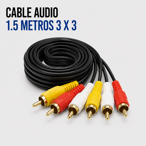 Cable de Audio y Video RCA 3x3 – 1.5 Metros