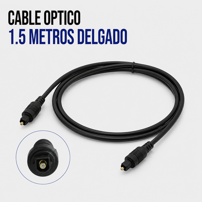 Cable Óptico de Audio TOSLINK 1.5 Metros Delgado