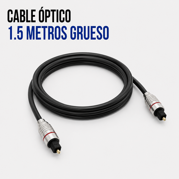 Cable Óptico de Audio TOSLINK 1.5 Metros Grueso