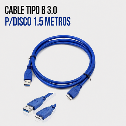Cable USB 3.0 Tipo-A a Tipo-B para Disco Duro Externo – 1.5 Metros