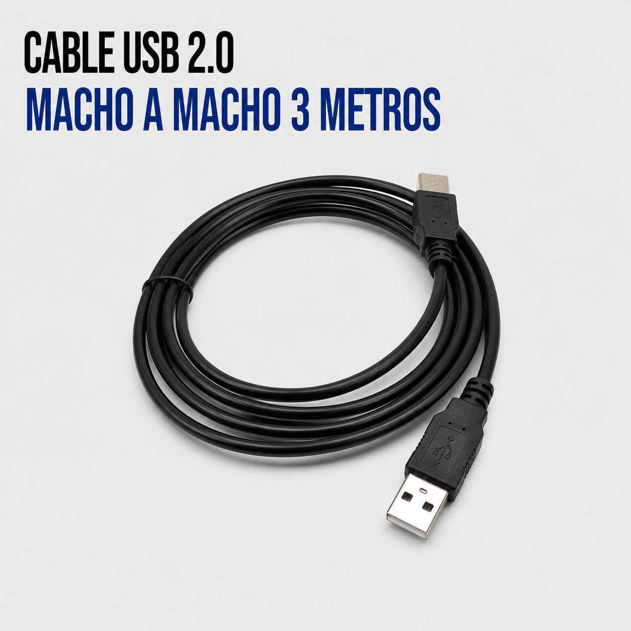 Cable USB 2.0 Macho a Macho – 3 Metros