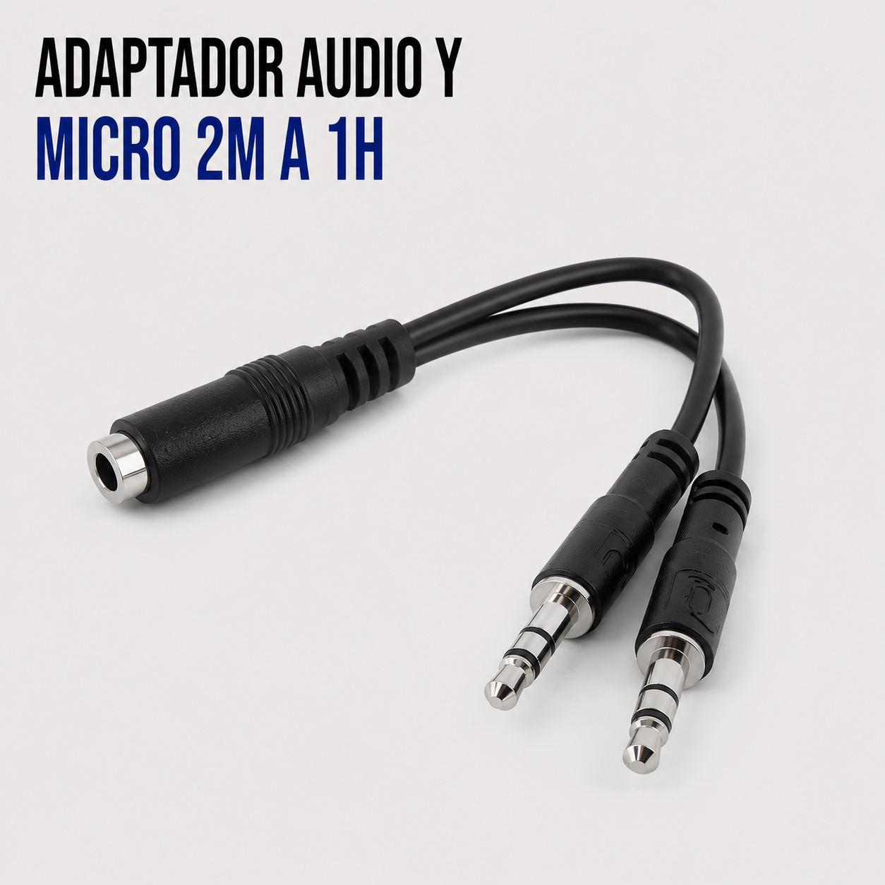 Adaptador de Audio y Micrófono 2 Machos a 1 Hembra 3.5 mm