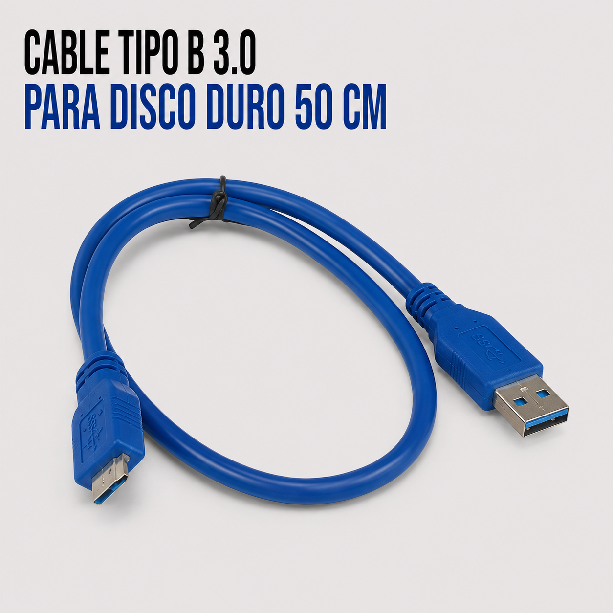 Cable USB 3.0 Tipo-A a Tipo-B para Disco Duro Externo – 50 cm