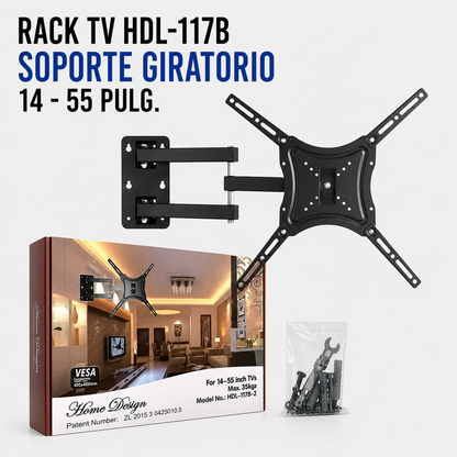 Rack TV HDL-117B Soporte Giratorio para TV de 14" a 55"