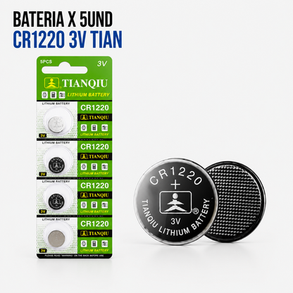 Batería de Litio CR1220 3V – Blíster x 5 Unidades