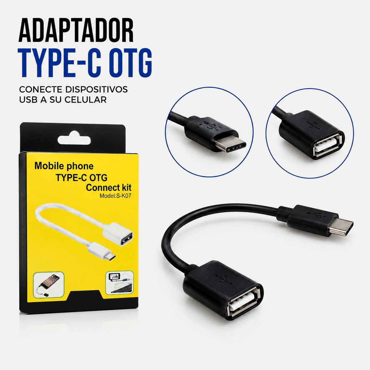 Adaptador OTG USB Tipo-C a USB-A Hembra
