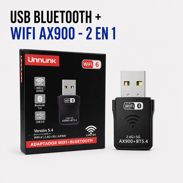 USB WiFi AX900 + Bluetooth 5.4 – Adaptador Inalámbrico 2 en 1