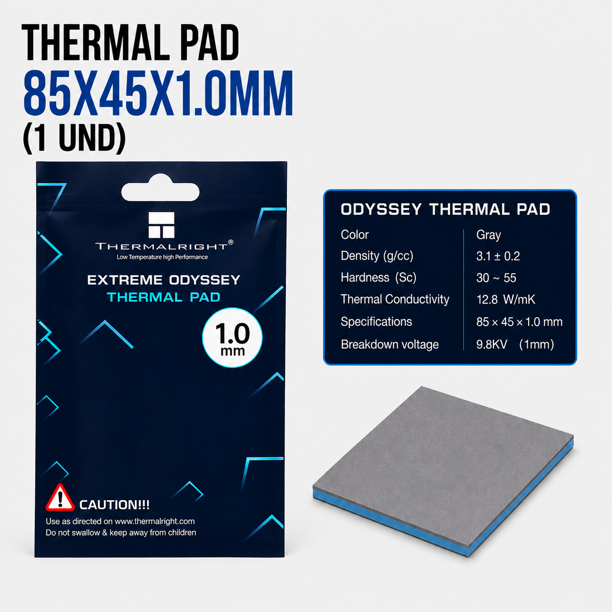 Thermal Pad 85 × 45 × 1.0 mm – Alta Conductividad Térmica