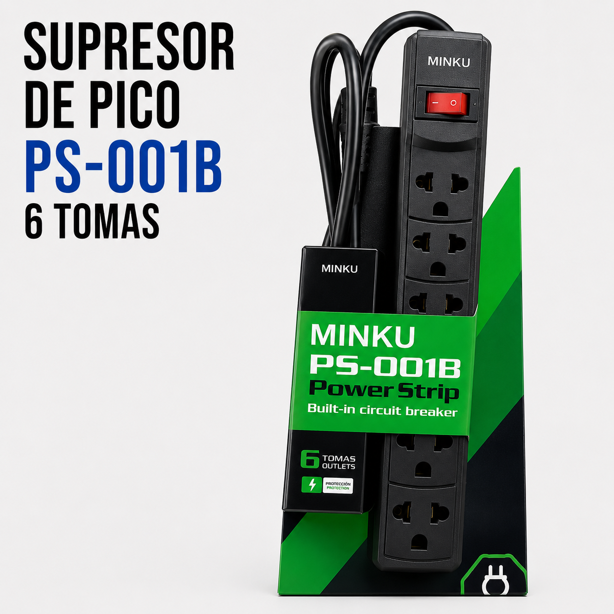 Supresor de Picos Minku PS-001B – 6 Tomas
