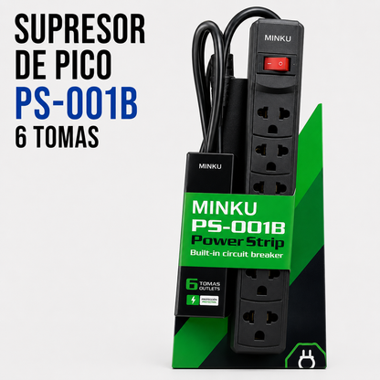 Supresor de Picos Minku PS-001B – 6 Tomas