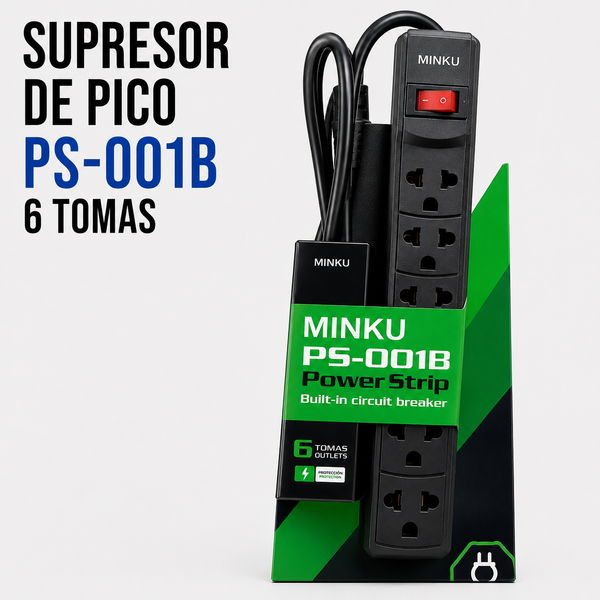 Supresor de Picos Minku PS-001B – 6 Tomas