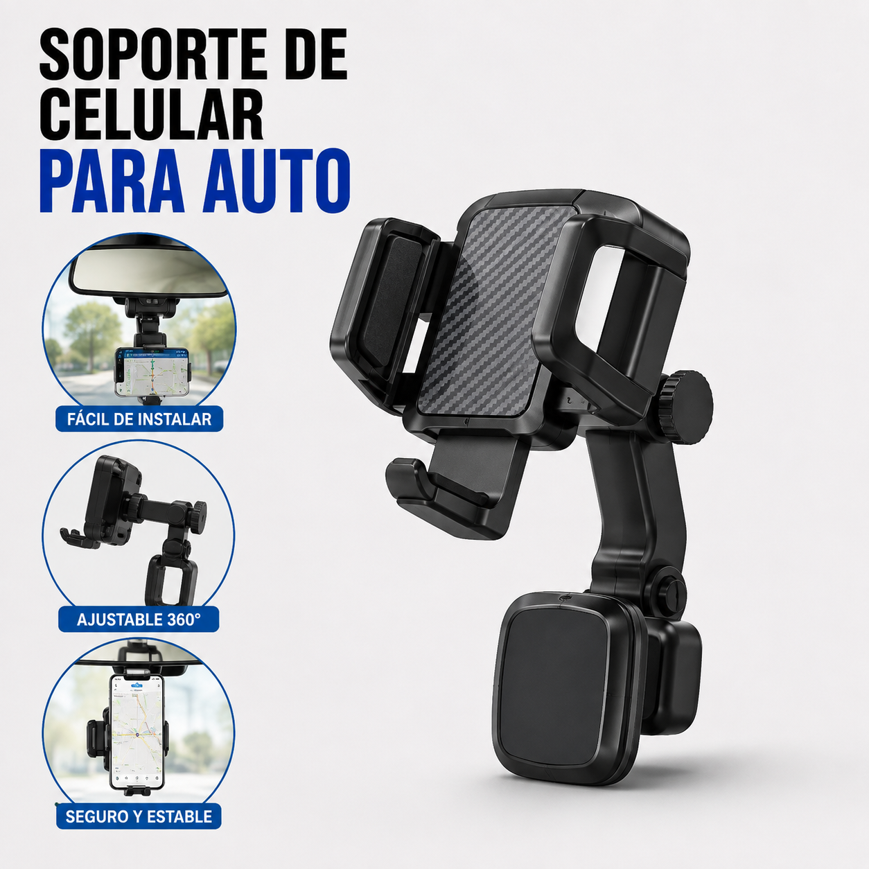 Soporte de Celular para Auto – Ajustable y de Fácil Instalación