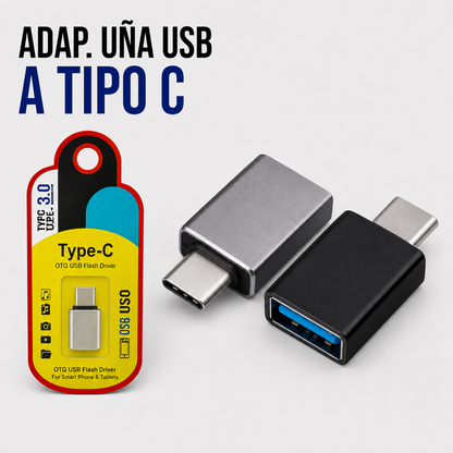 Adaptador USB Hembra a USB Tipo-C Macho (OTG)