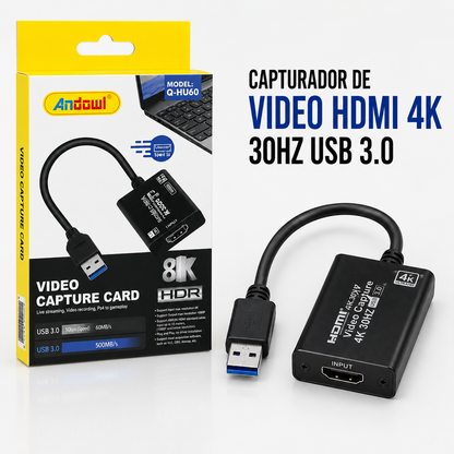 Capturador de Video HDMI 4K 30Hz USB 3.0