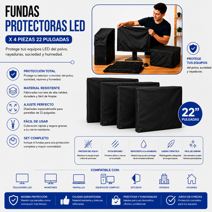Fundas Protectoras para PC 4 Piezas – 22 Pulgadas