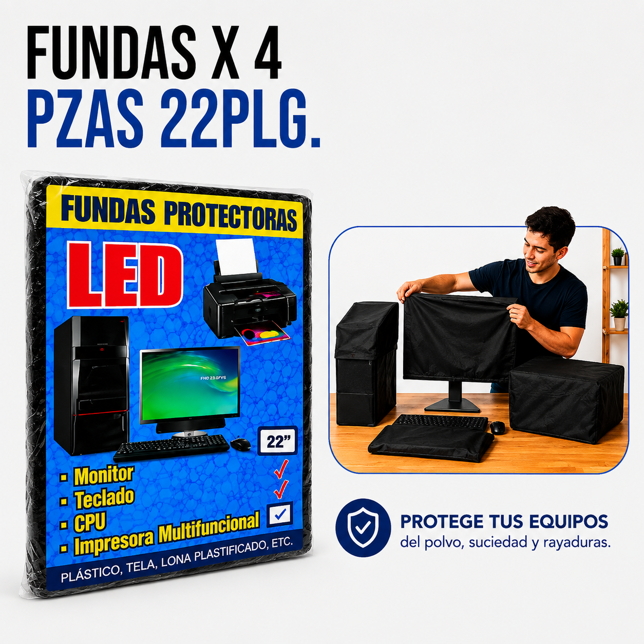Fundas Protectoras para PC 4 Piezas – 22 Pulgadas