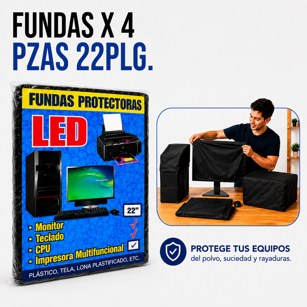 Fundas Protectoras para PC 4 Piezas – 22 Pulgadas