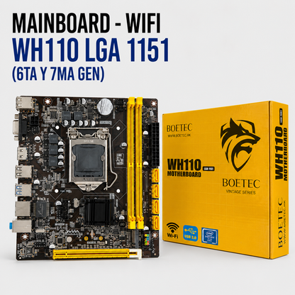 Mainboard Boetec WH110 WiFi – Socket LGA 1151 (Compatible con Intel® 6.ª y 7.ª Generación)