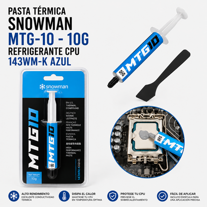 Pasta Térmica Snowman MTG-10 – 10 g para CPU y GPU
