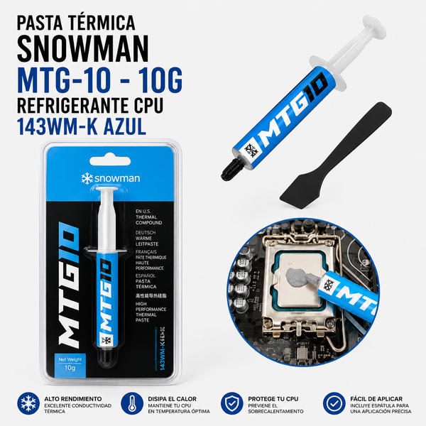 Pasta Térmica Snowman MTG-10 – 10 g para CPU y GPU