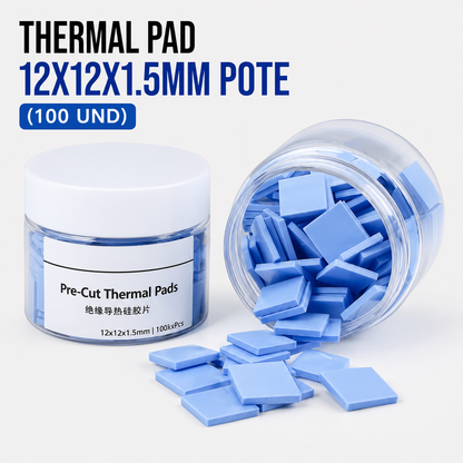 Thermal Pad 12 × 12 × 1.5 mm – Pote x 100 Unidades