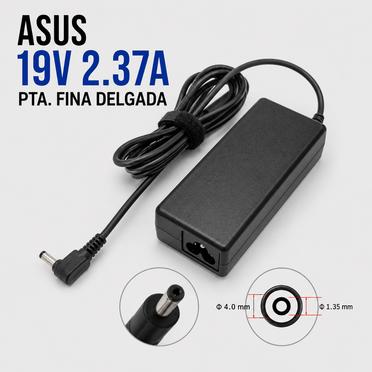 Cargador para Laptop ASUS 19V 2.37A – Punta Fina Delgada