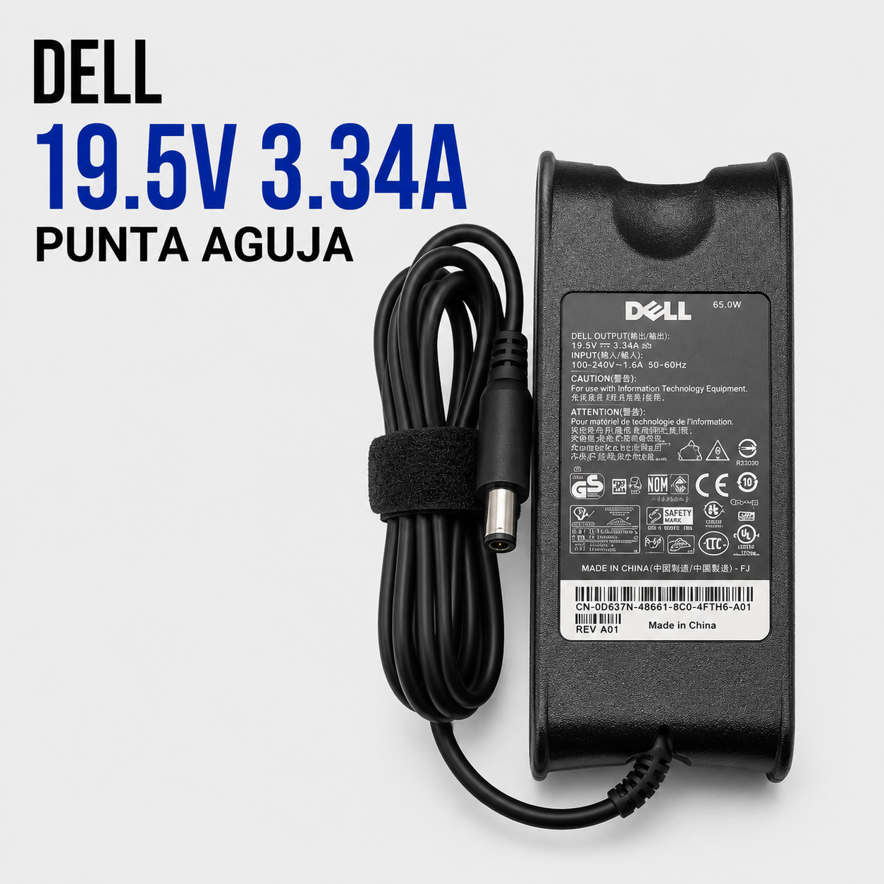 Cargador para Laptop Dell 19.5V 3.34A – Punta Aguja