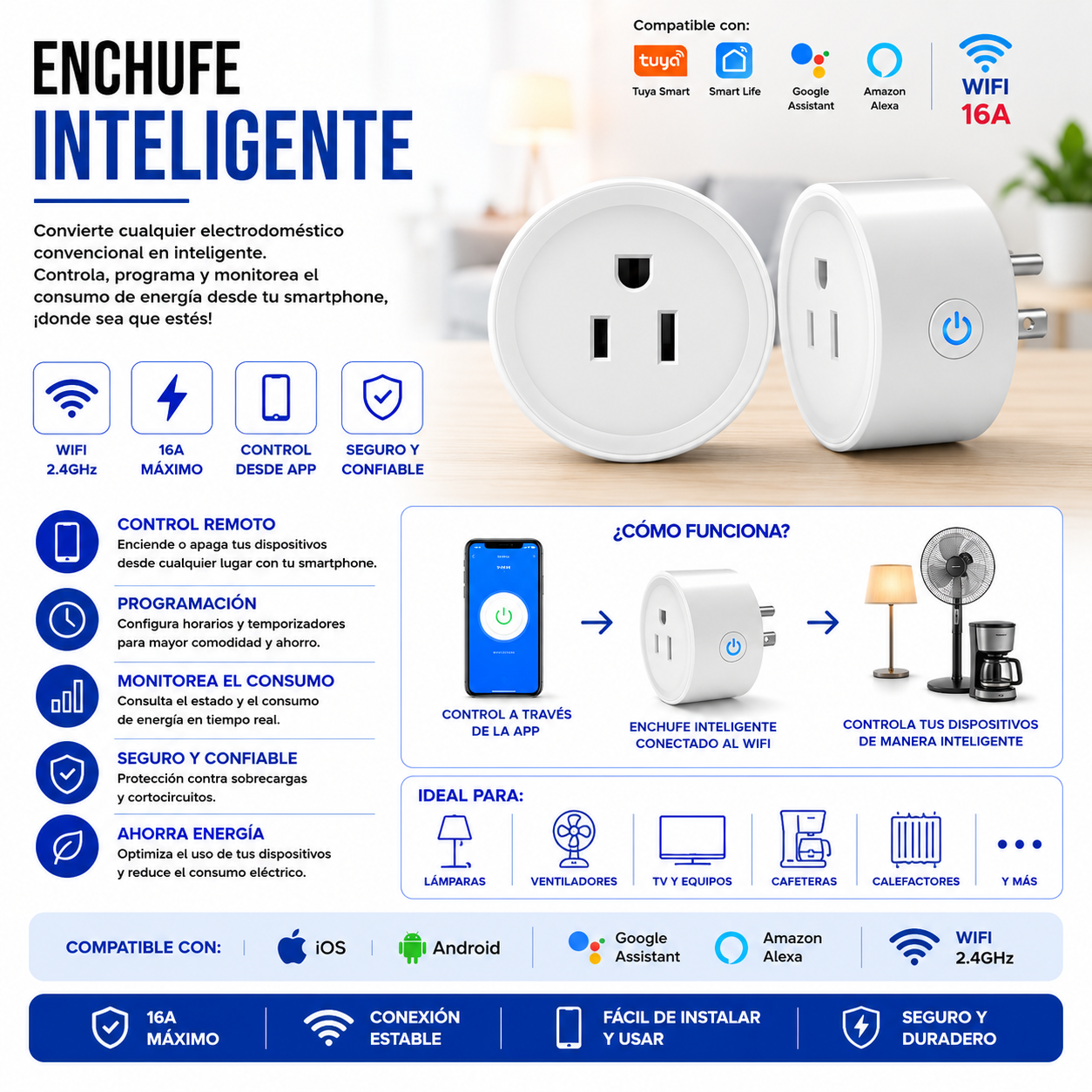 Enchufe Inteligente WiFi 16A