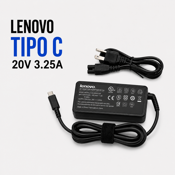 Cargador para Laptop Lenovo USB Tipo-C 20V 3.25A