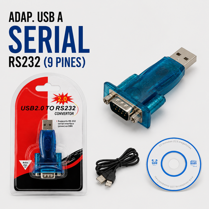 Adaptador USB a Serial RS232 (DB9 – 9 Pines)