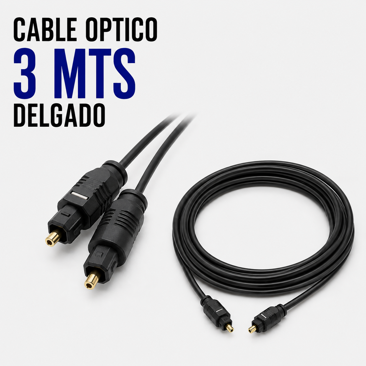 Cable Óptico Digital TOSLINK 3 Metros – Diseño Delgado