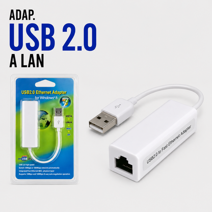 Adaptador USB 2.0 a LAN (Ethernet RJ45)