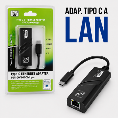 Adaptador USB Tipo-C a LAN Gigabit Ethernet RJ45