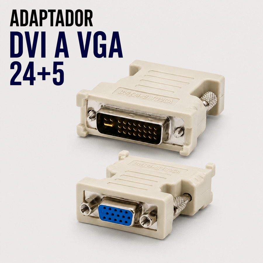 Adaptador DVI-I 24+5 Macho a VGA Hembra