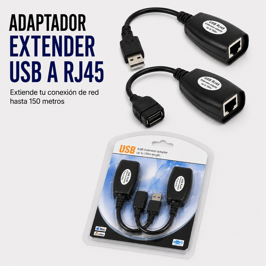 Adaptador Extensor USB a RJ45